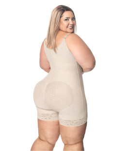 Faja moldeadora control abdomen - media pierna con tiras y cremallera lateral (Ref. O-010 / O-016)
