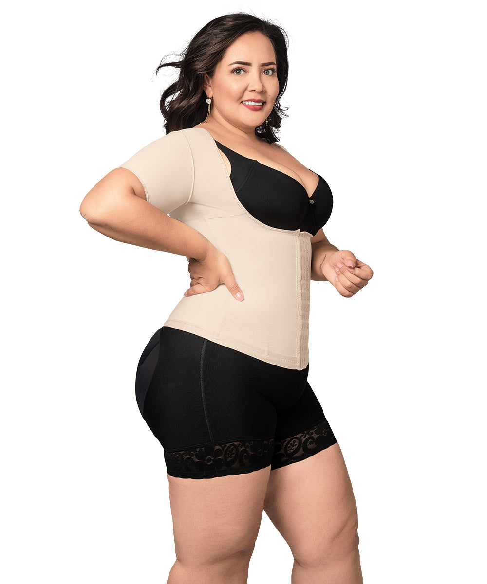 Colombian Waist Trainer with Sleeves: Waist Trainer with Posture Control (Ref. O-062 / O-066)