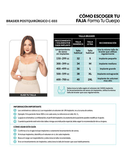 Brasier postoperatorio: Bust lift & waist shaping ( REF. C-033 )