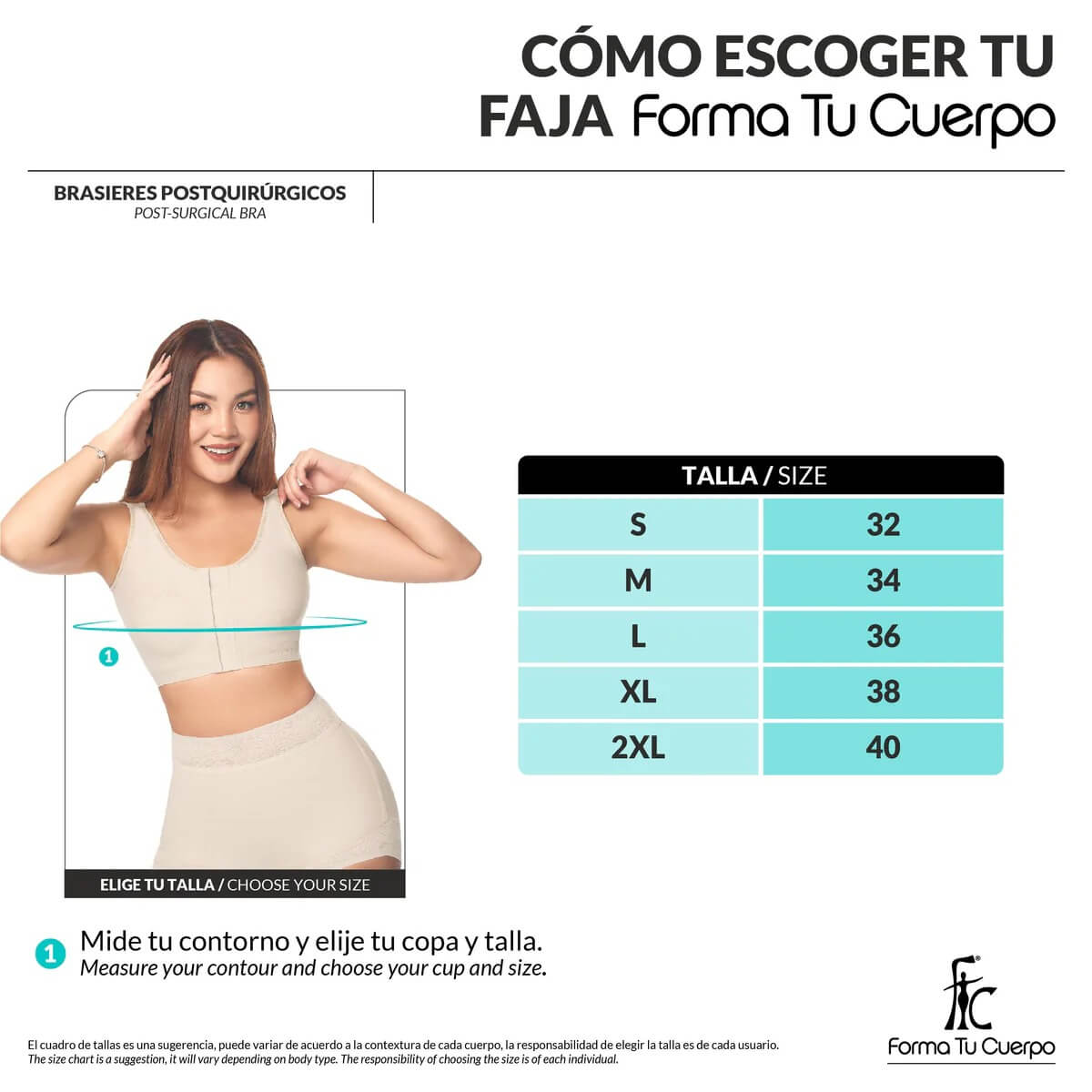Brasier postoperatorio: Bust lift & waist shaping ( REF. C-033 )